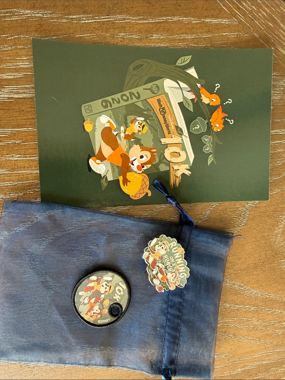 Disney Chip 'n' Dale 10k pin, postcard, Brooks shoe tag set 2026